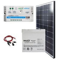 Zestaw PV: Panel 110W Maxx z Regulatorem 10A i Akumulatorem 55Ah