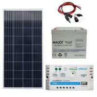 Zestaw PV: Panel 140W Maxx z Regulatorem 10A i Akumulatorem 80Ah