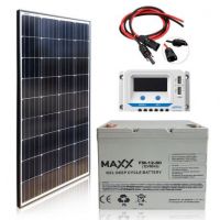 Zestaw PV: Panel 140W Maxx z Regulatorem 10A i Akumulatorem 80Ah