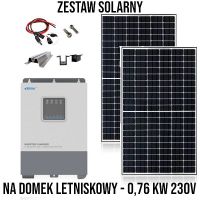 Zestaw solarny na domek letniskowy 0,76KW 230VDC