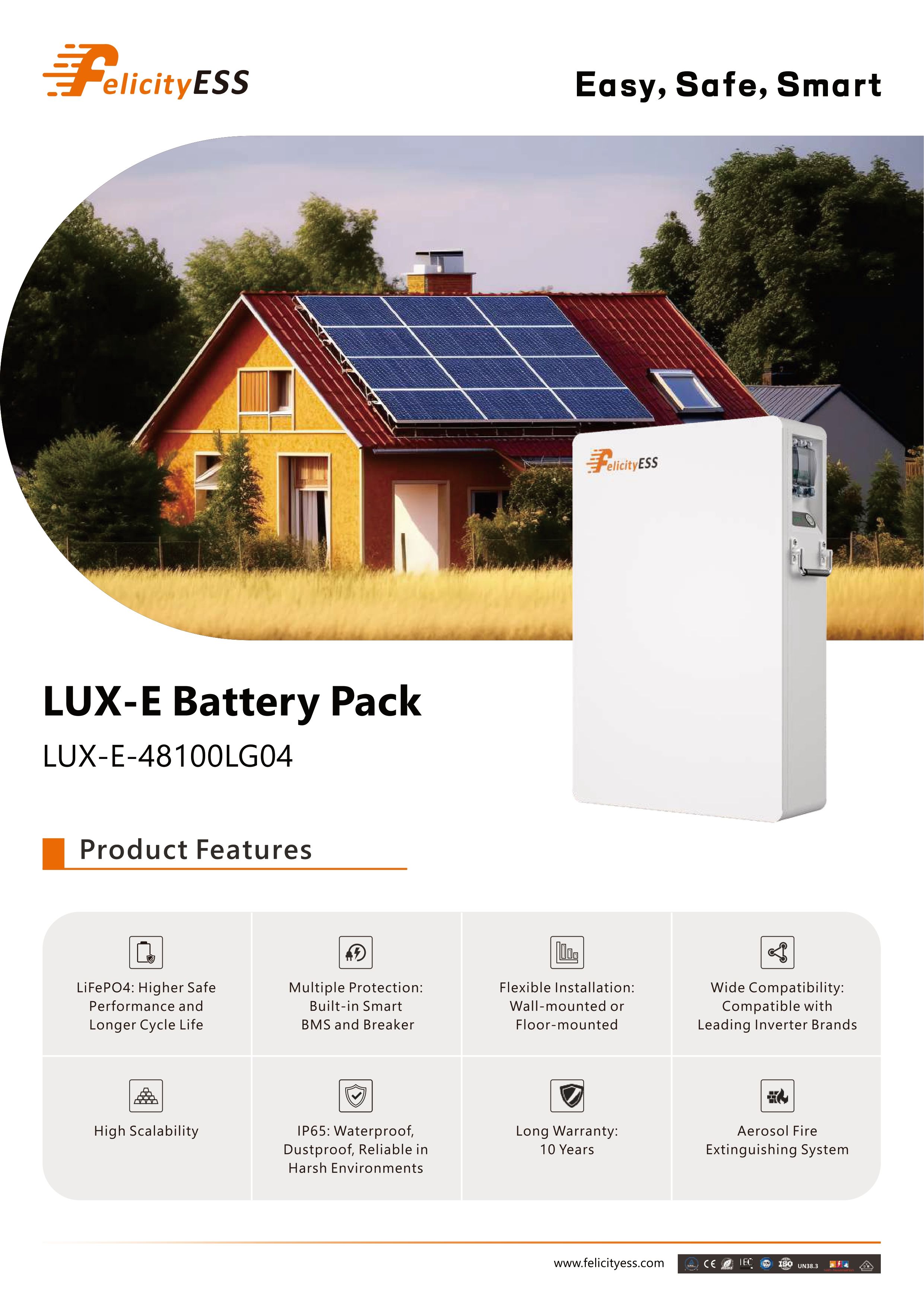 Karta Katalogowa Magazyn energii FelicityESS LUX-E-48100LG03 5,12kWh 51,2V (IP21) (niskonapięciowy)