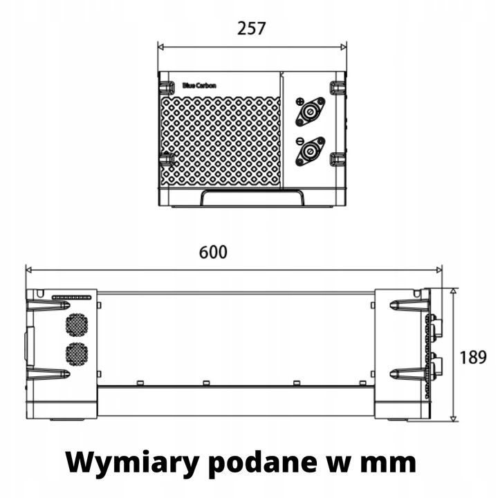 Wymiary magazynu energii off-grid Vobmat 3 kWH