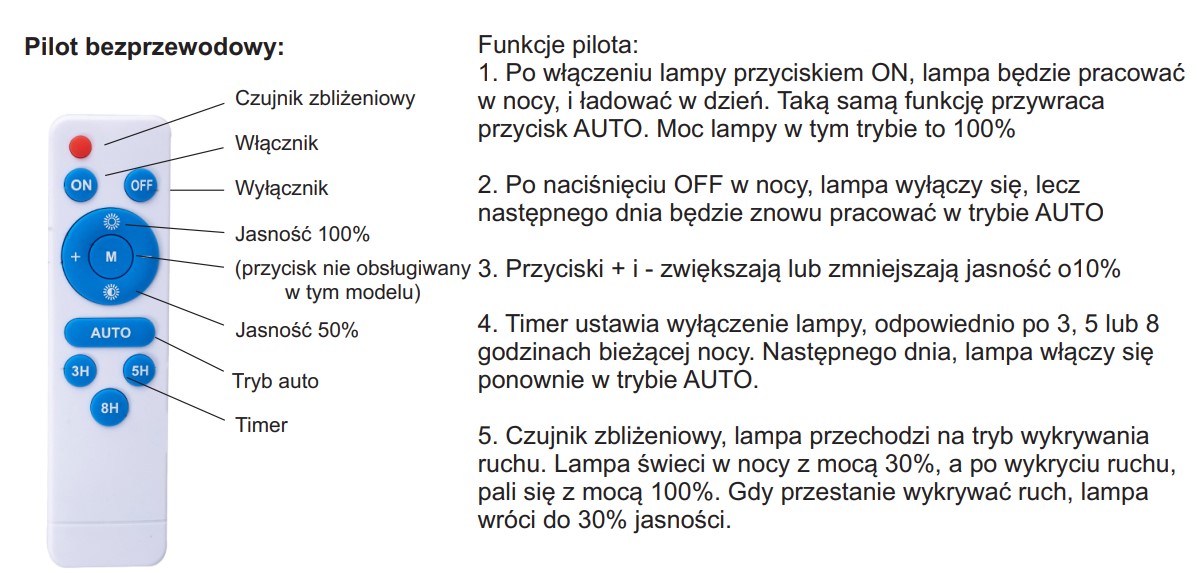 Lampa solarna Jocker od Volt Polska