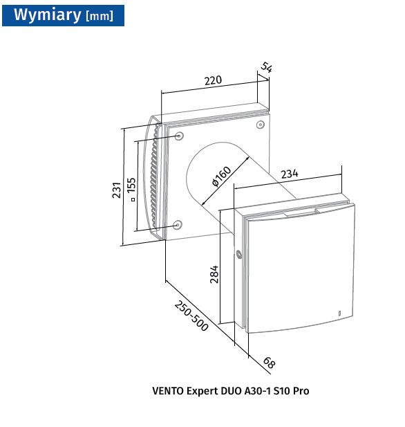 Wymiary VENTO EXPERT DUO A30-1 S10 PRO